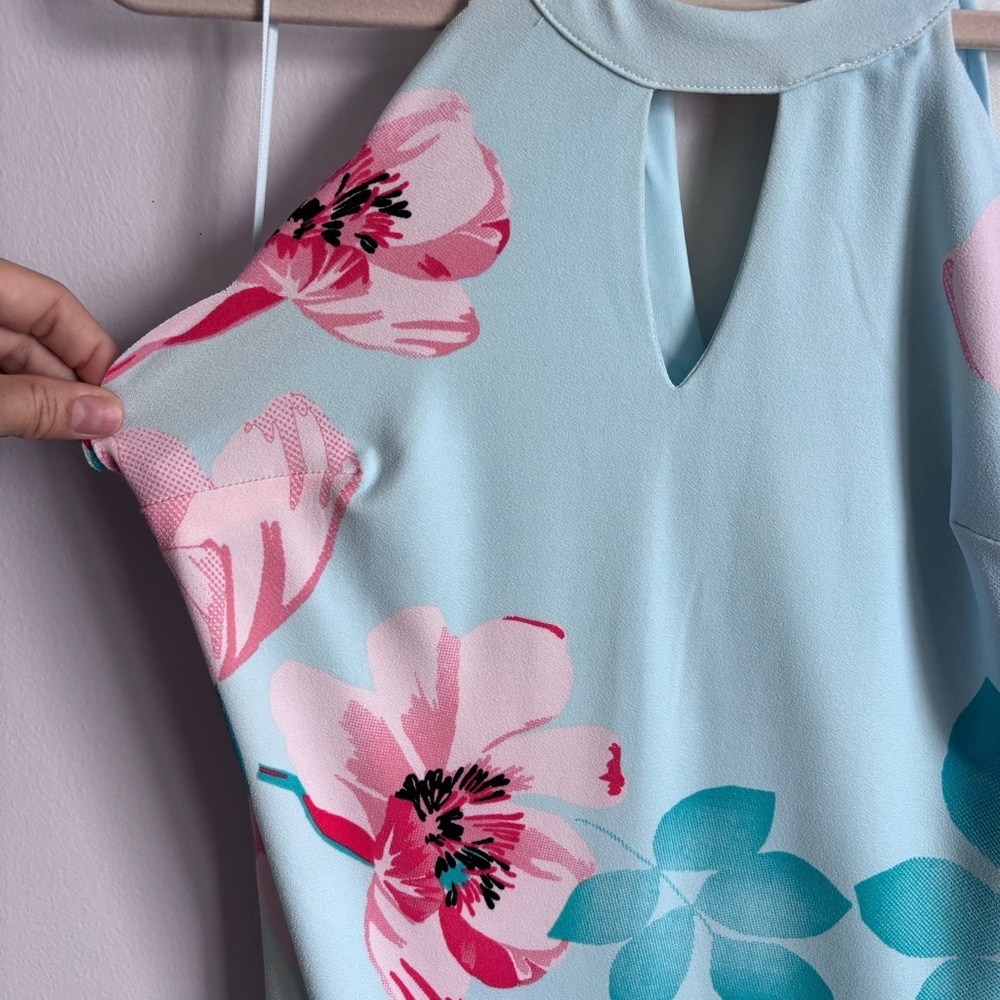 NWT Candie's Light Blue and Pink Floral Dress size Medium - Picture 2 of 8